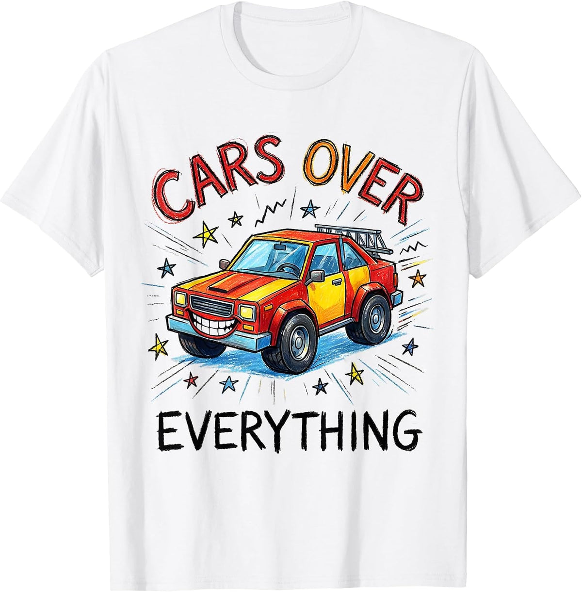 Men's Cars Over Everything Automotive Enthusiast Design T-Shirt - White
