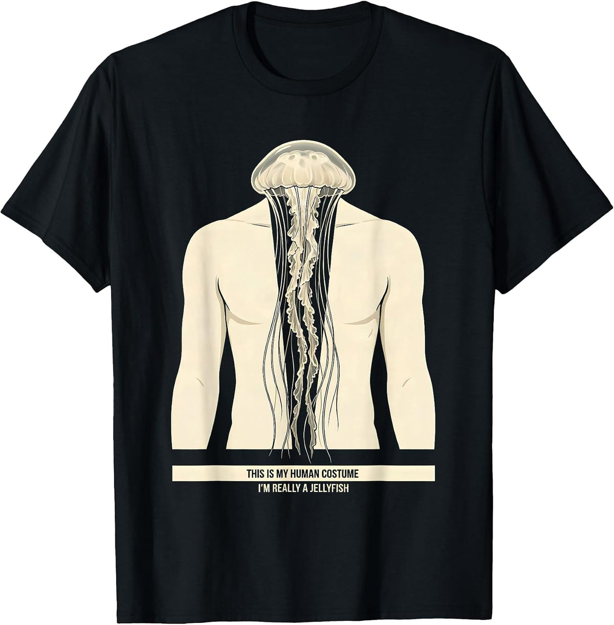 Men's This Is My Human Costume I'm Really A Jellyfish Funny T-Shirt - Black