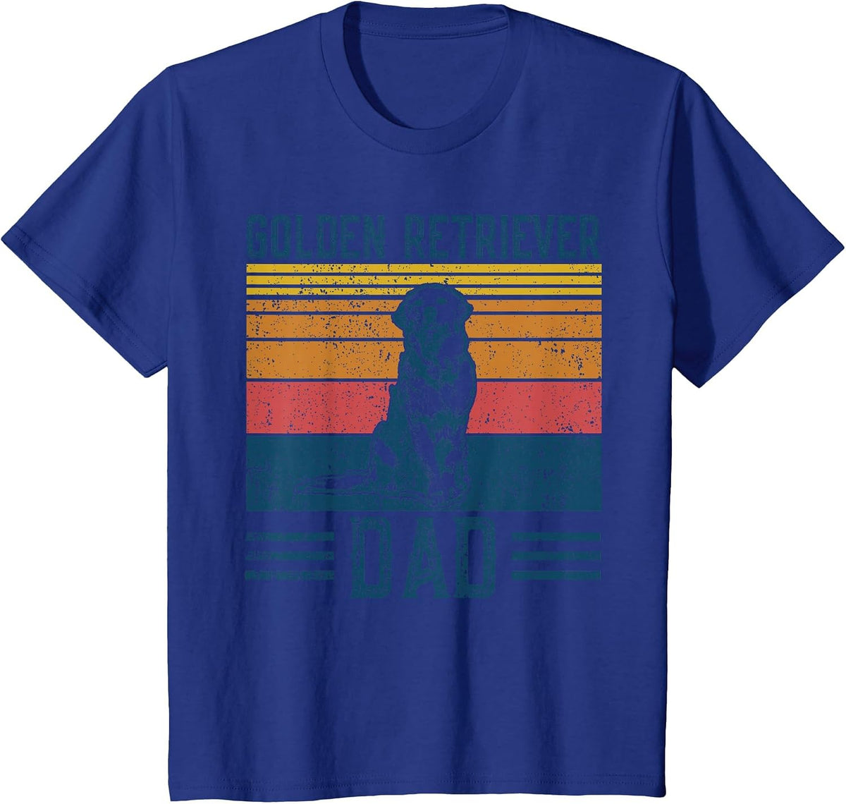Dog Golden Dad - Vintage Golden Retriever Dad T-Shirt - Royal Blue