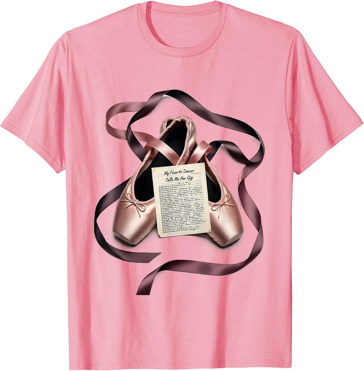 Men's My Favorite Dancer Calls Me Her Gigi Balletcore Grandma Gift T-Shirt - Pink