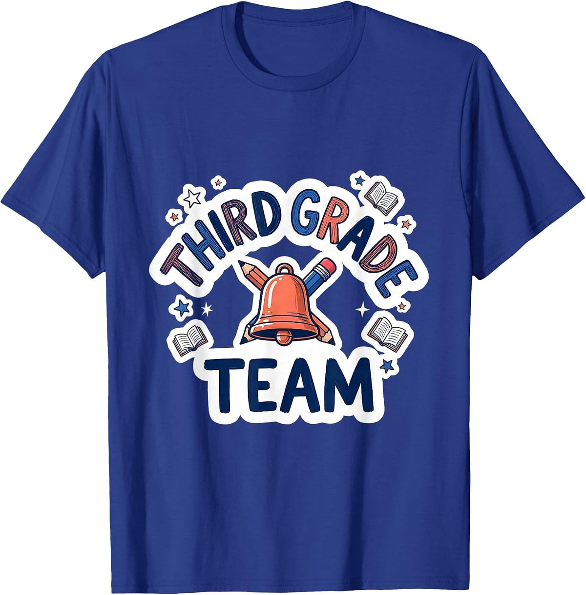 Third Grade Team Playful Back to School Teacher Student T-Shirt - Royal Blue