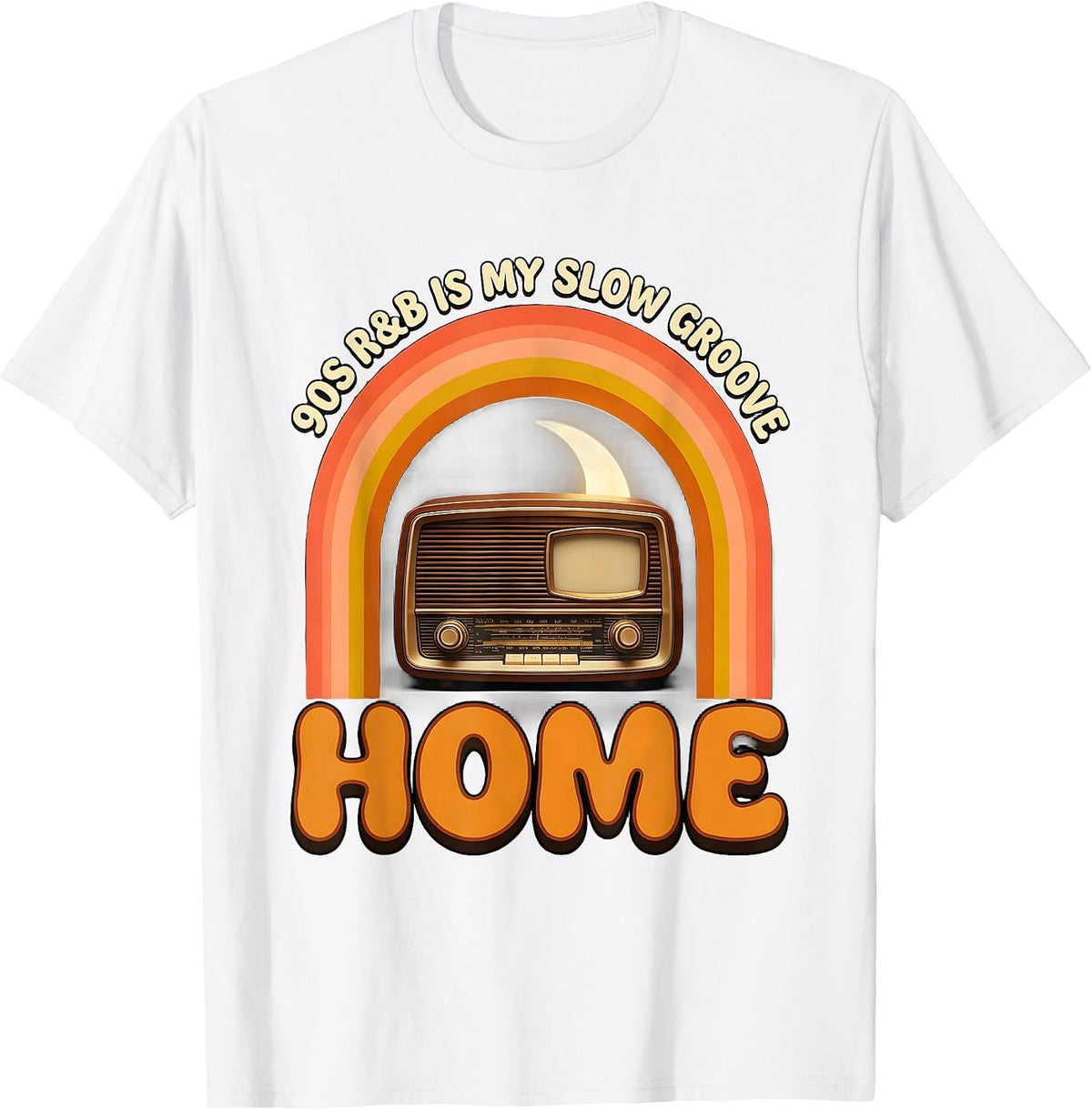 Men's 90s R&B Is My Slow Groove Home Retro Music Fan Nostalgia T-Shirt - White