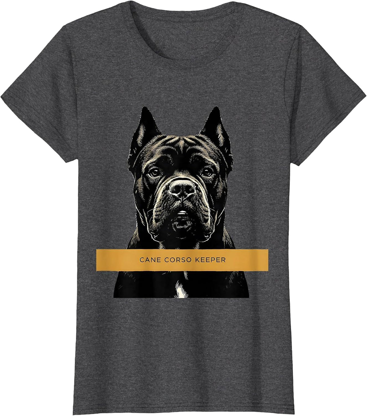Women's Cane Corso Keeper Minimalist Dog Lover Gift T-Shirt - Dark Heather Grey
