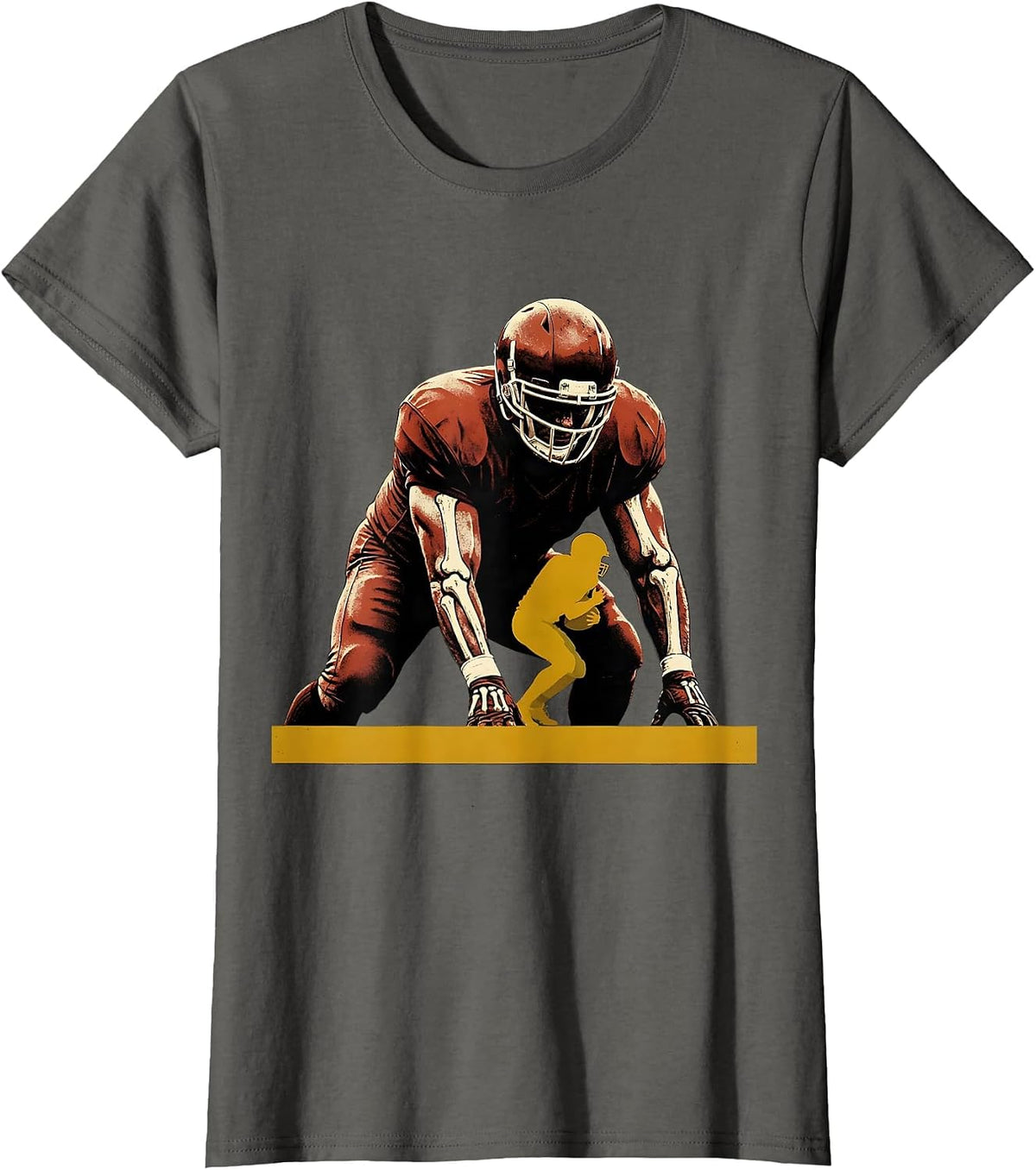 Women's Lineman Blocking Mass Football Player Humor T-Shirt - Asphalt Grey