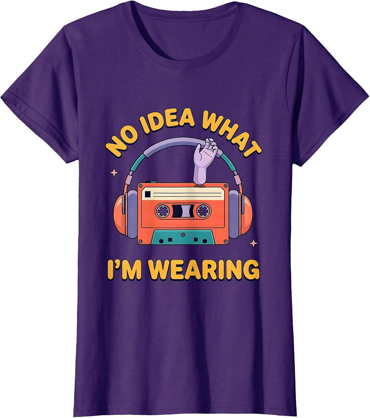 Women's No Idea What I'm Wearing Funny 80s 90s Retro Party Costume T-Shirt - Purple