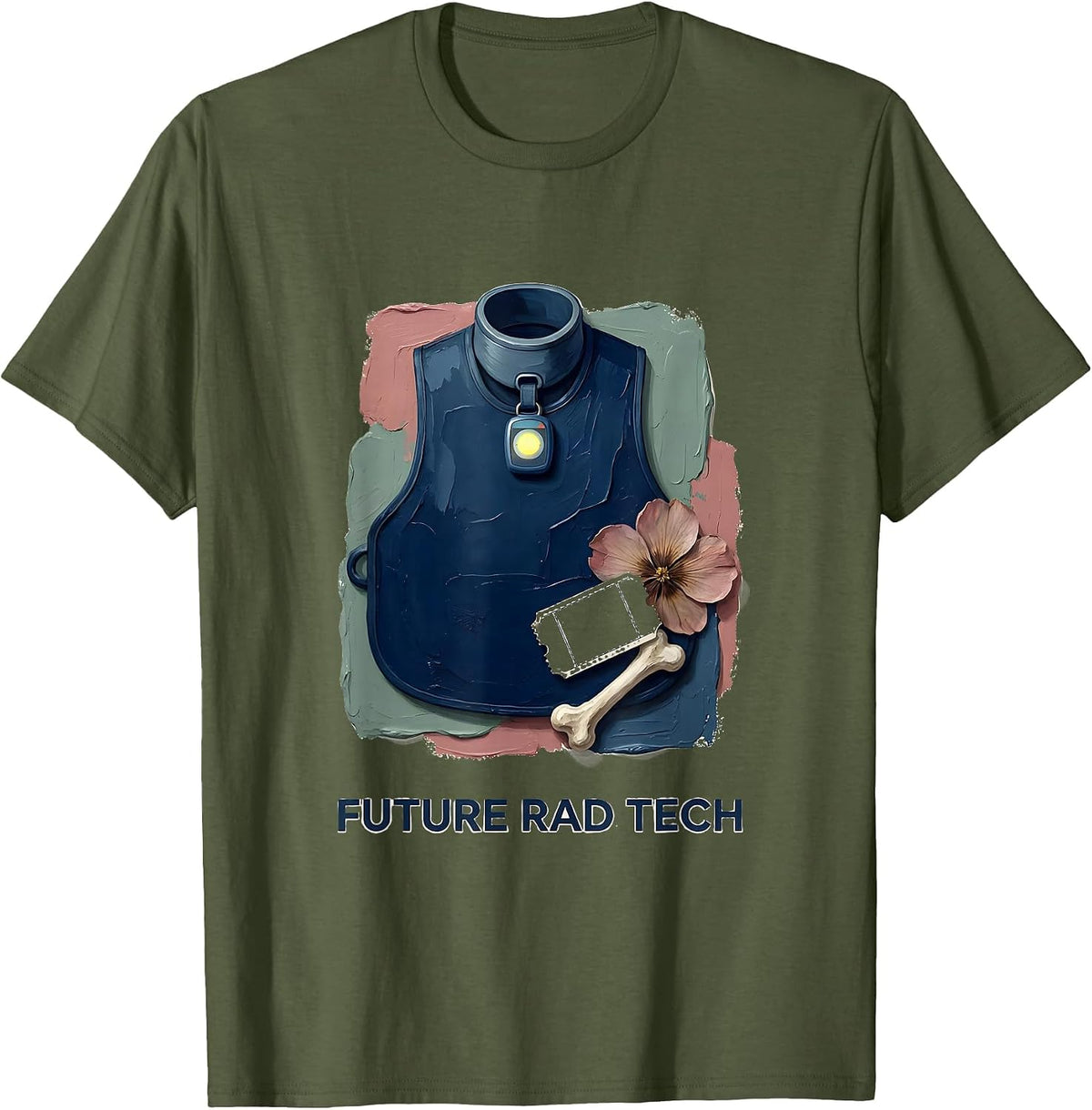 Future Rad Tech Funny Radiologic Technologist X-Ray CT MRI T-Shirt - Olive Green