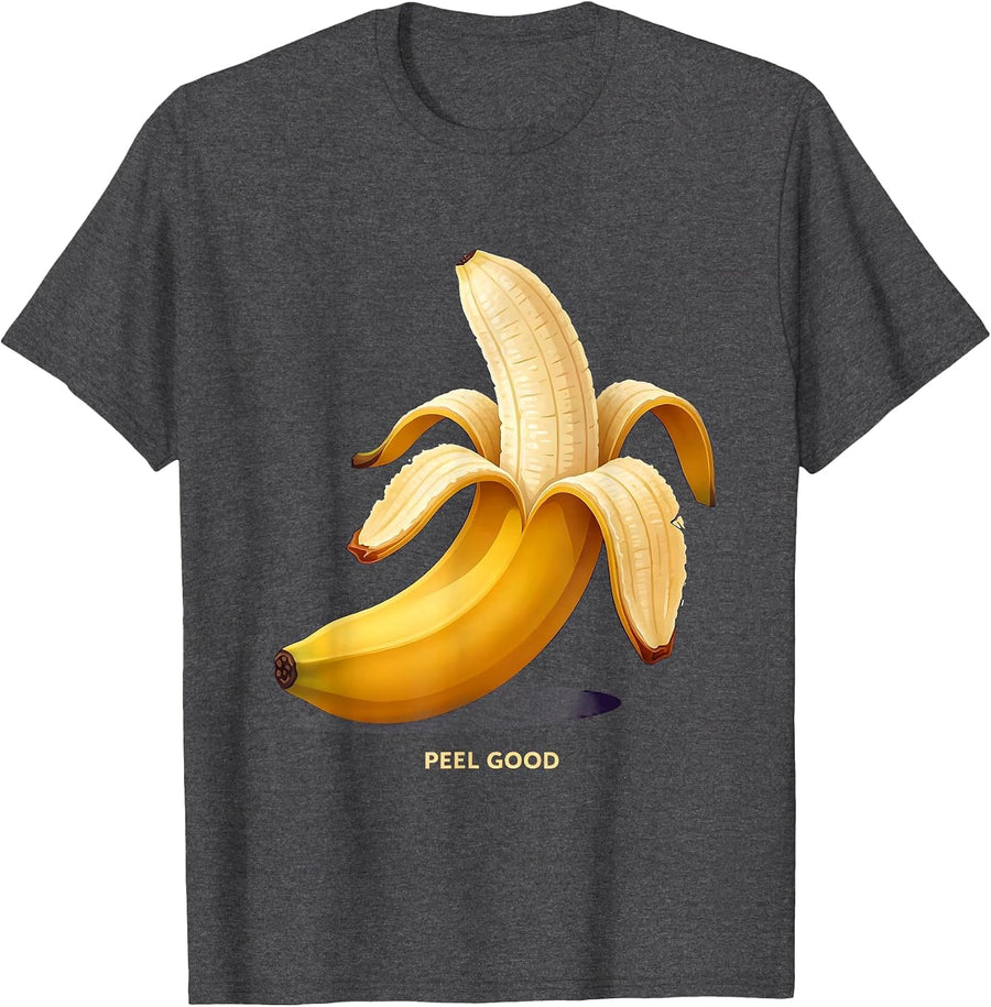 Men's Peel Good Banana Costume Funny Halloween Party T-Shirt - Dark Heather Grey