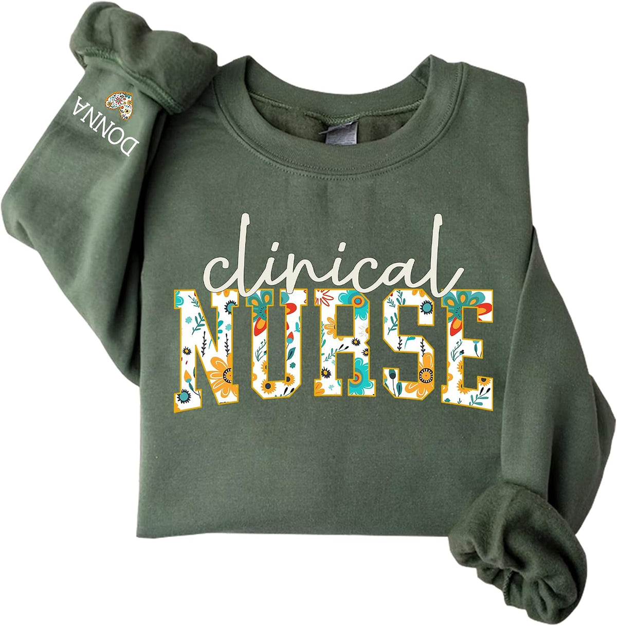 Personalized Nurse Sweatshirt for Women, Custom Name & Specialties (ER, RN, NP, L&D), Nurse Gifts - Clinical Nurse