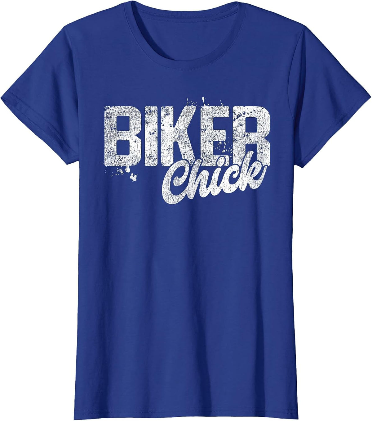 Classic Motorcycle Biker Biker Chick T-Shirt - Royal Blue