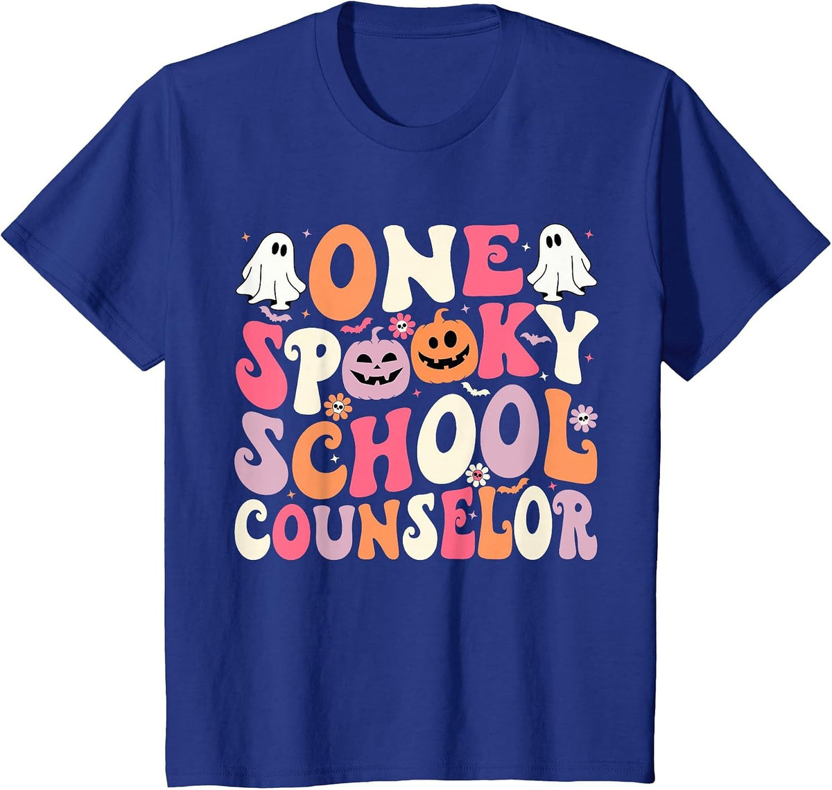 One Spooky School Counselor Halloween Teacher Counseling T-Shirt - Royal Blue
