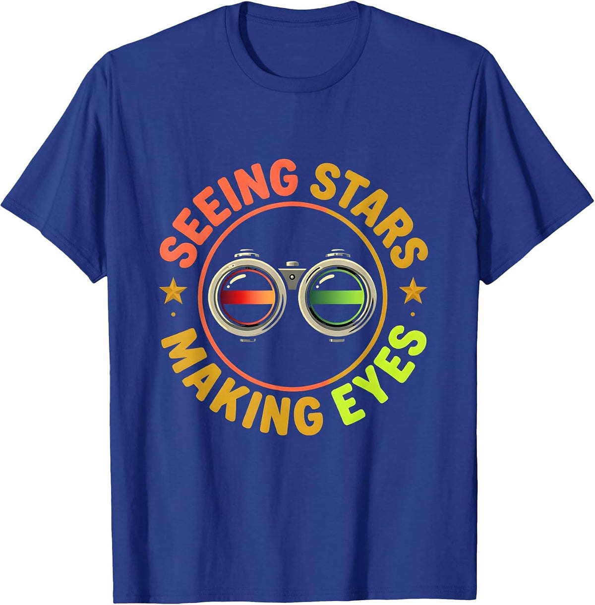 Seeing Stars Making Eyes Tattoo Optometrist Eye Crew Staff T-Shirt - Royal Blue