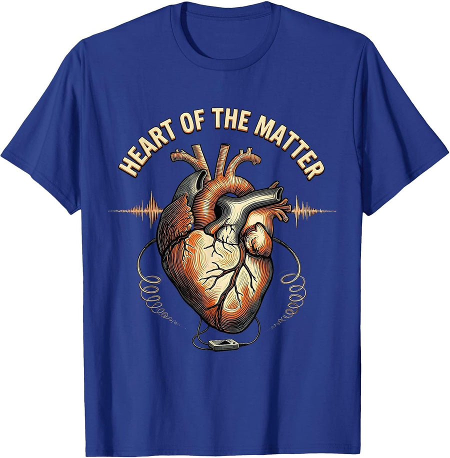 Heart Of The Matter Ultrasound Tech Sonographer Echo Humor T-Shirt - Royal Blue