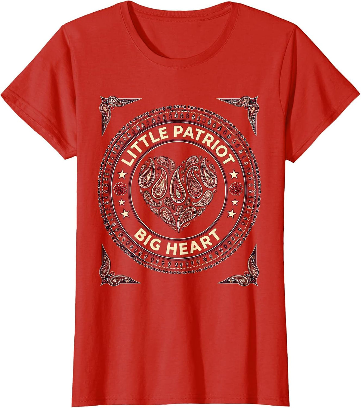 Little Patriot Big Heart Kids Patriot Day Design T-Shirt - Red