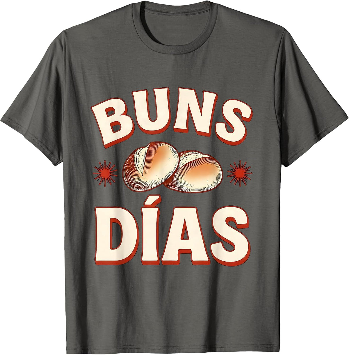 Men's Buns Días Funny Spanish Pun Cinco De Mayo Party Humor T-Shirt - Asphalt Grey