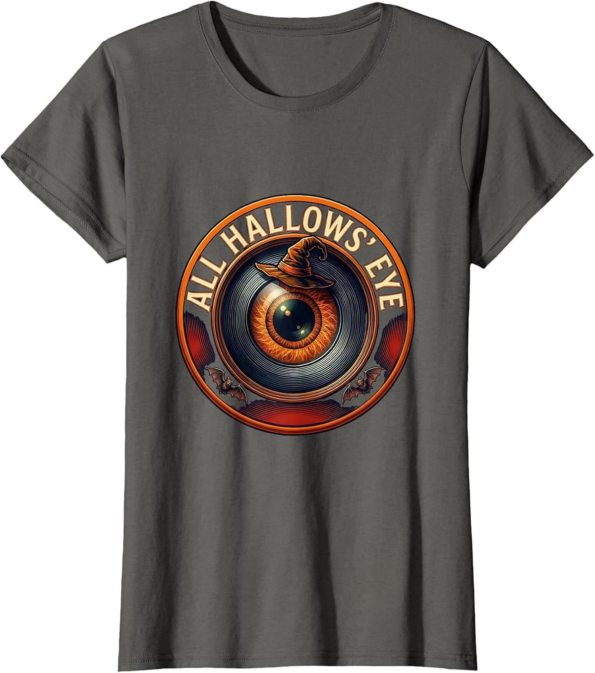 Women's All Hallows Eye Optometry Halloween Eye Doctor Optometrist T-Shirt - Asphalt Grey