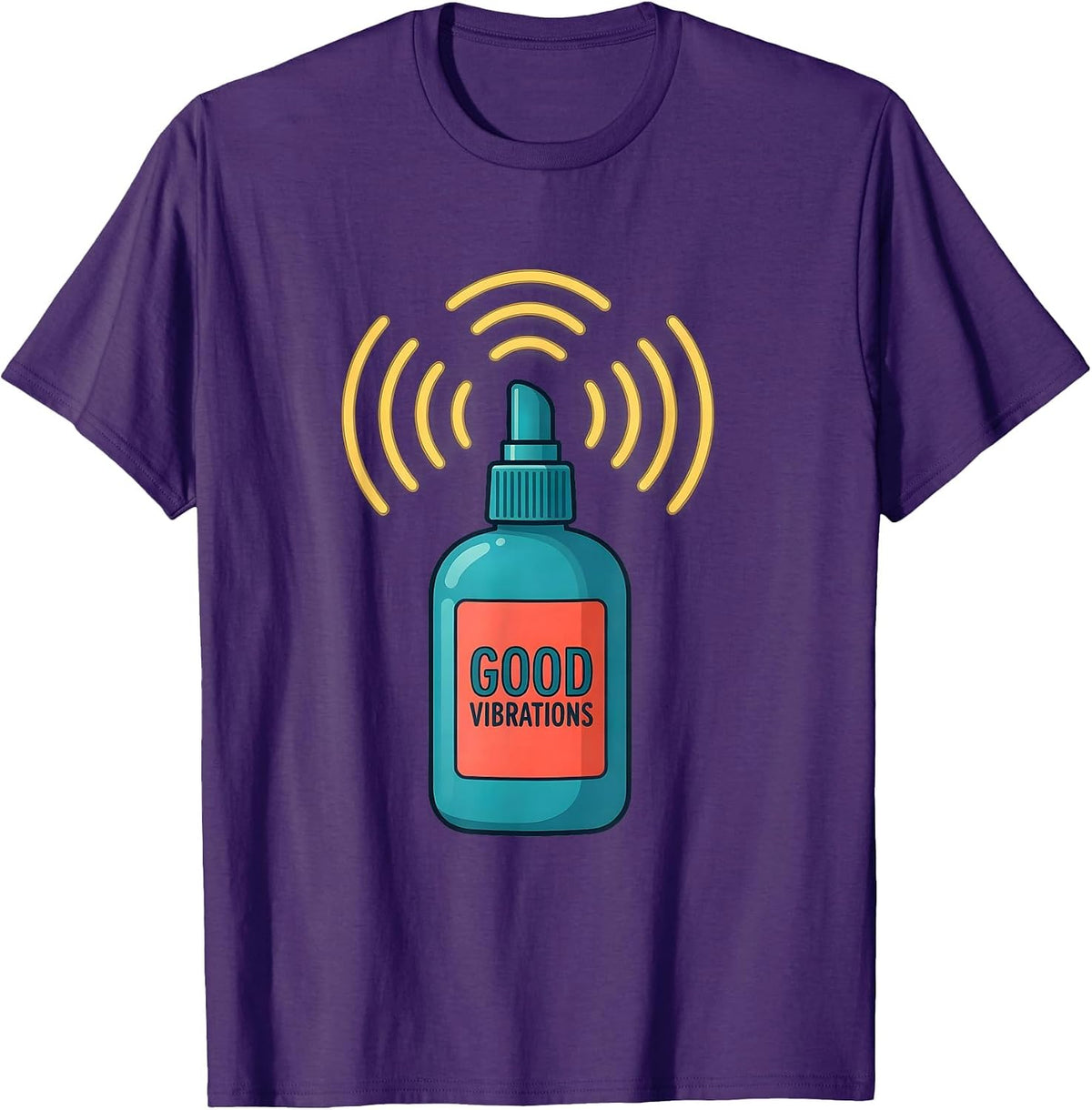 Men's Good Vibrations Flat Vector Ultrasound Tech Sonographer T-Shirt - Purple