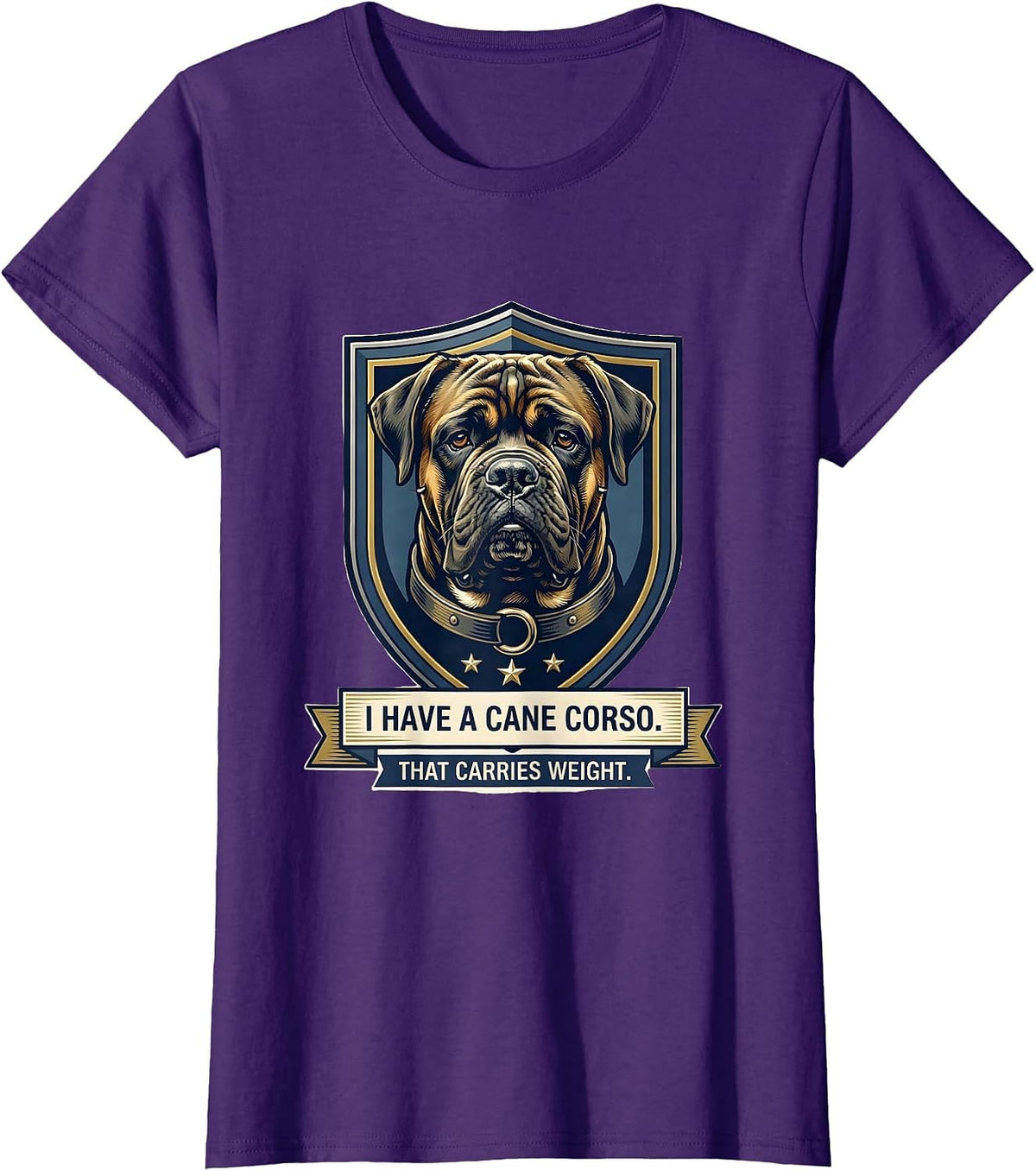 Women's I Have A Cane Corso That Carries Weight Dog Dad T-Shirt - Purple