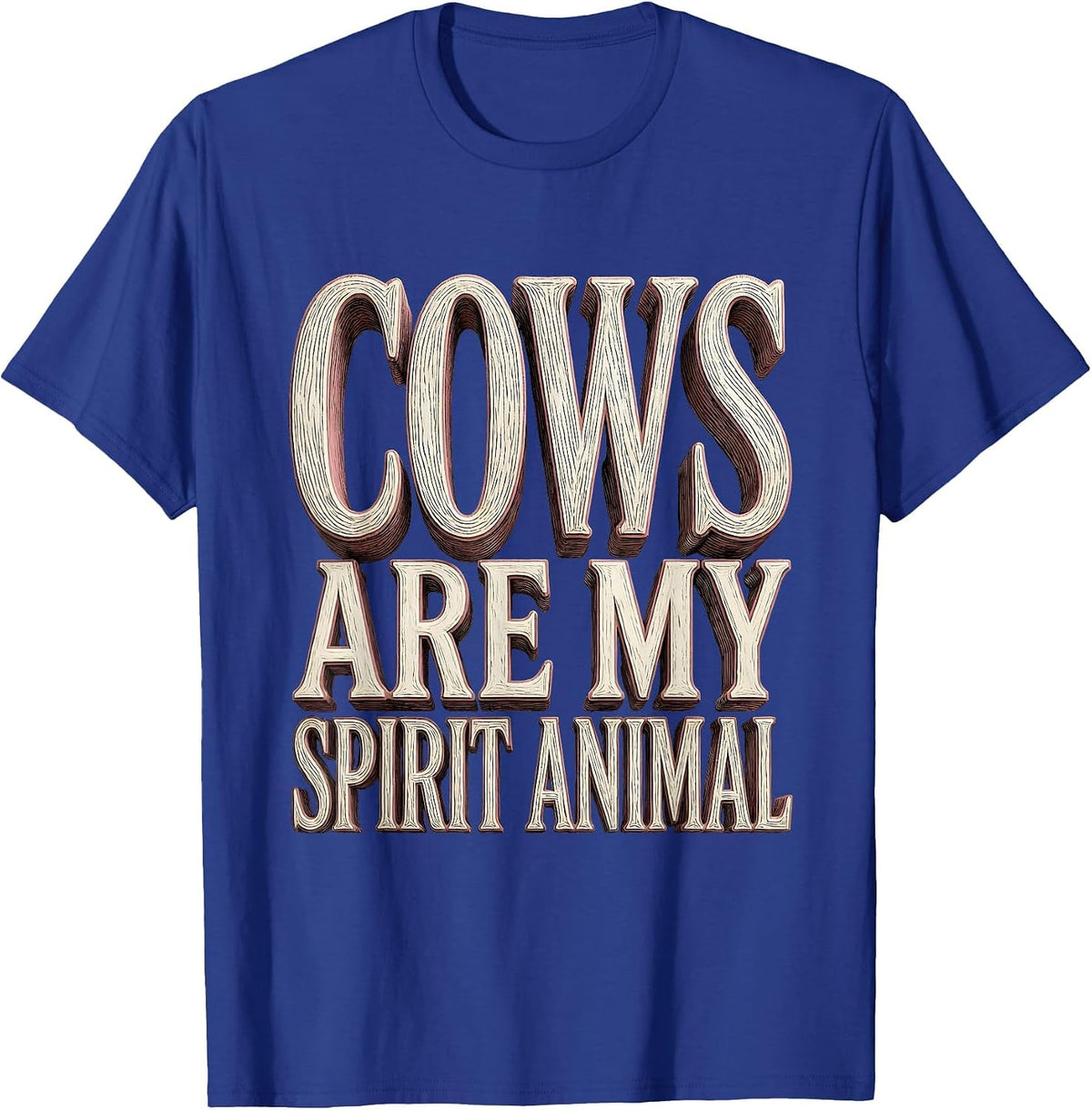Men's Cows Are My Spirit Animal Cow Lover Design T-Shirt - Royal Blue
