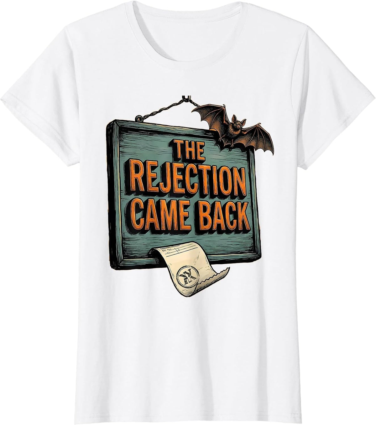 The Rejection Came Back Funny Pharmacy Tech Halloween T-Shirt - White