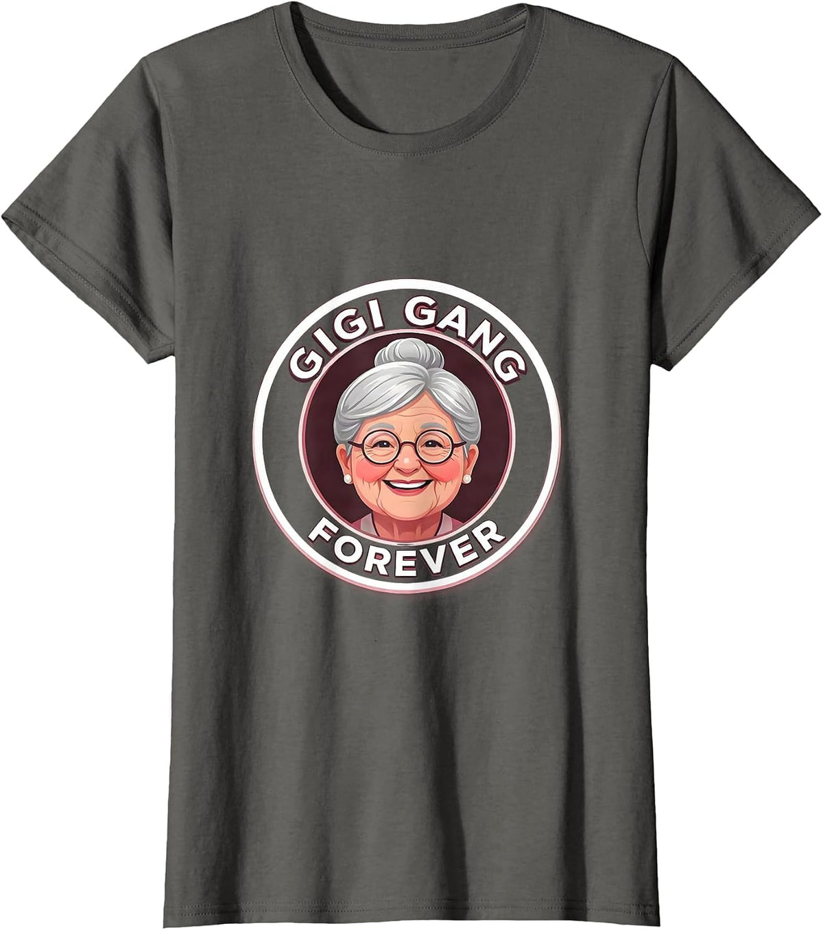 Women's Gigi Gang Forever Grandma Pride Design T-Shirt - Asphalt Grey