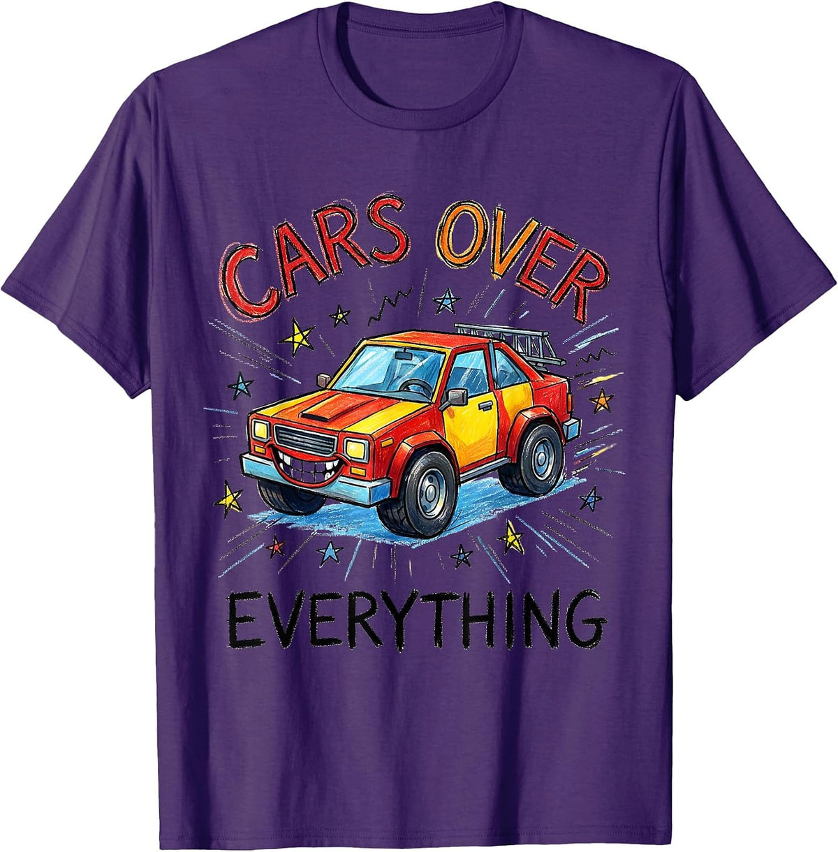 Men's Cars Over Everything Automotive Enthusiast Design T-Shirt - Purple