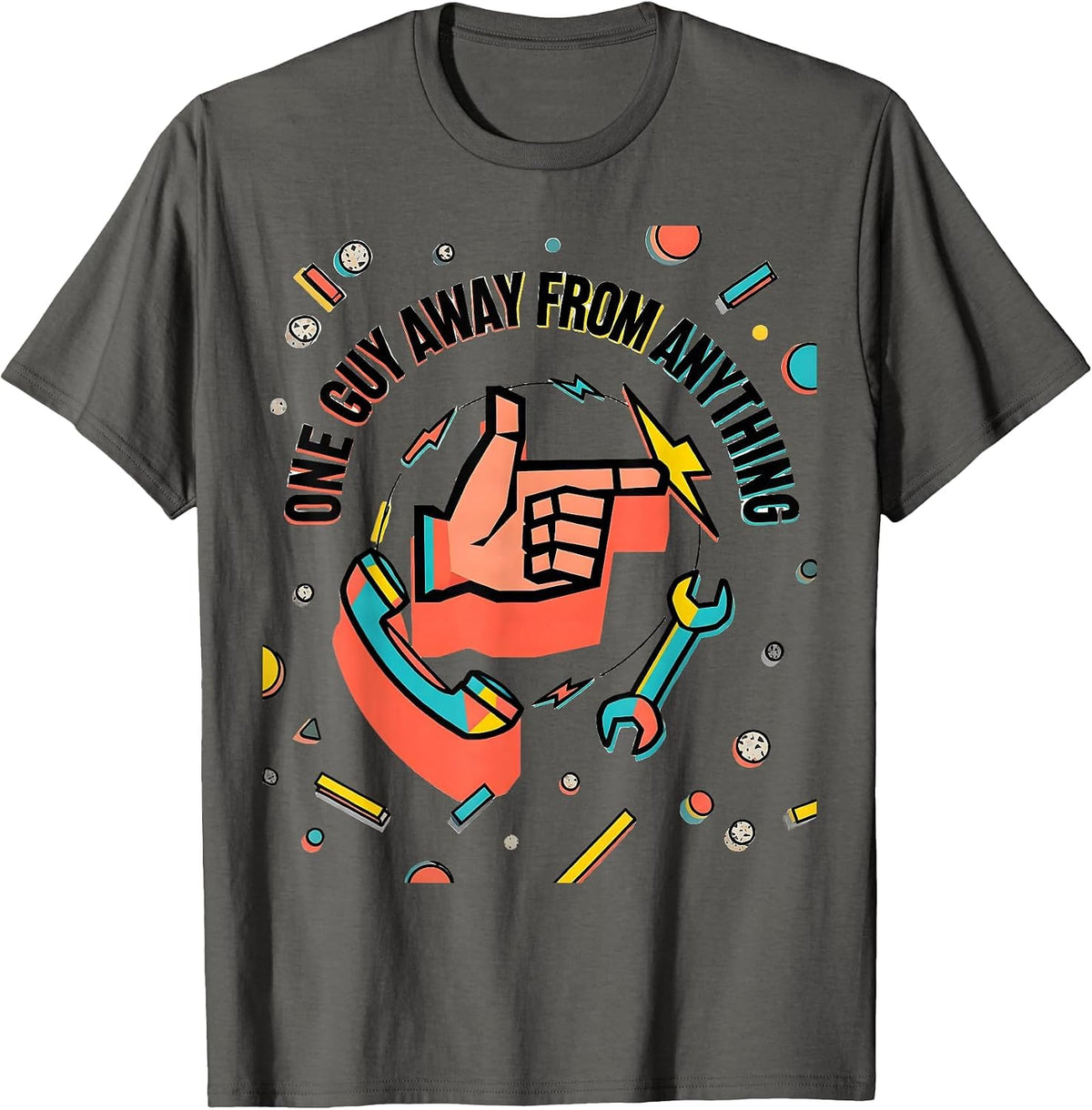 I Cant But I Know A Guy Funny Networking Design T-Shirt - Asphalt Grey
