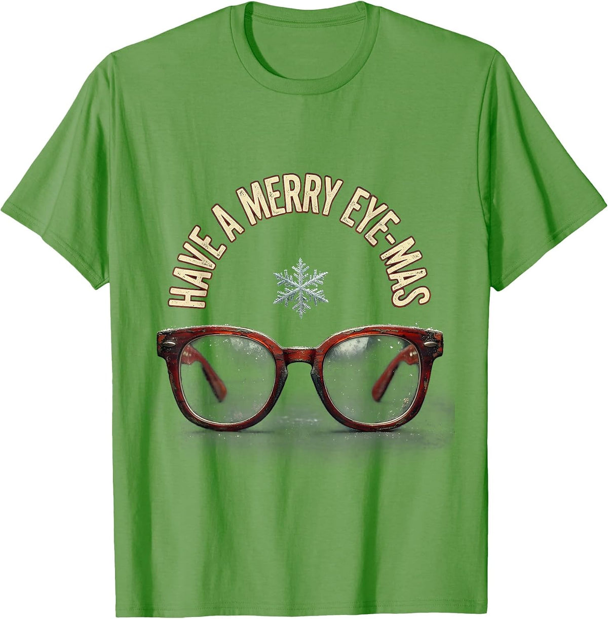 Men's Have A Merry Eye-Mas Distressed Optometrist Christmas T-Shirt - Grass Green