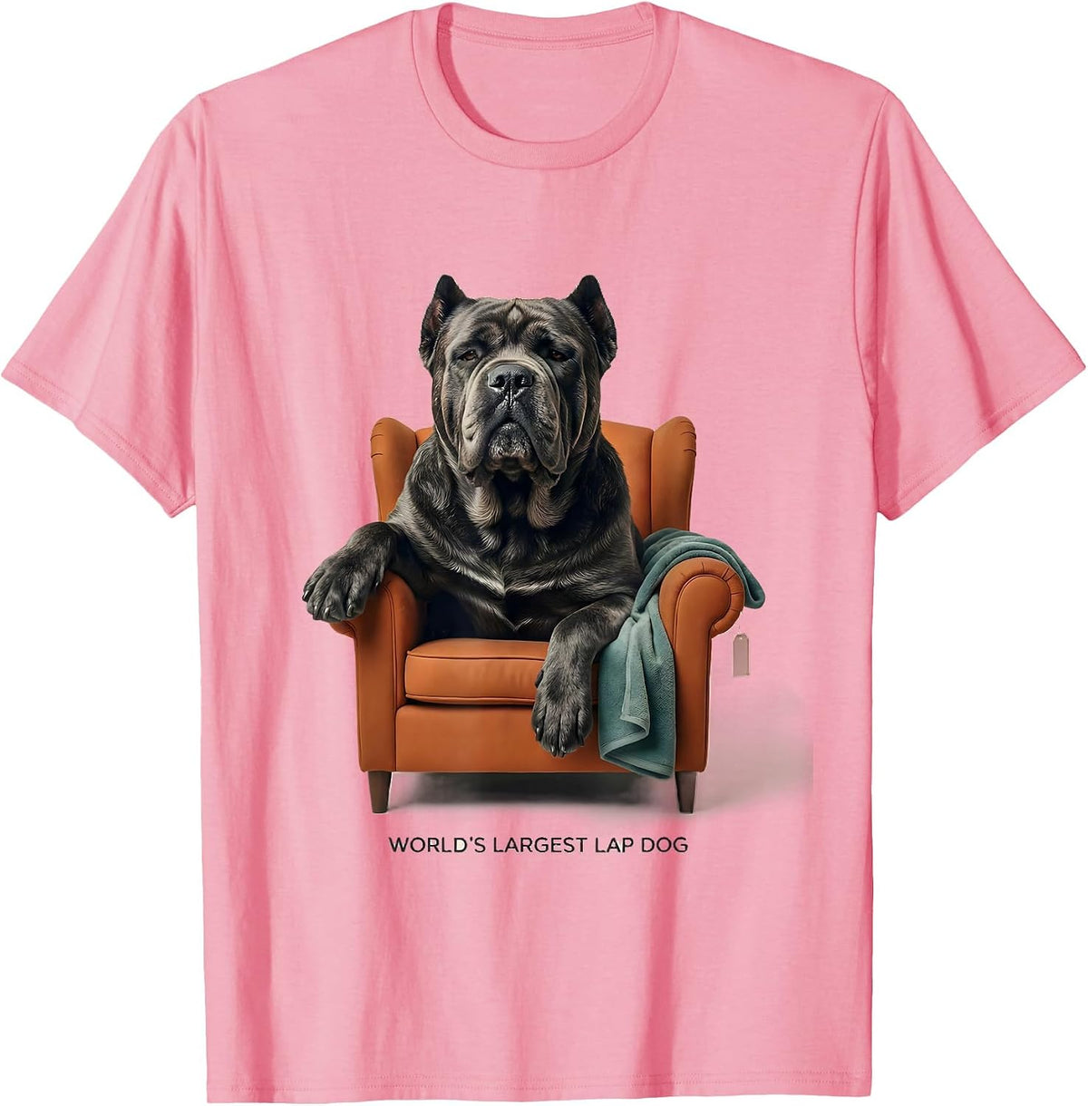 Men's World's Largest Lap Dog Funny Cane Corso Dog Owner Breed T-Shirt - Pink