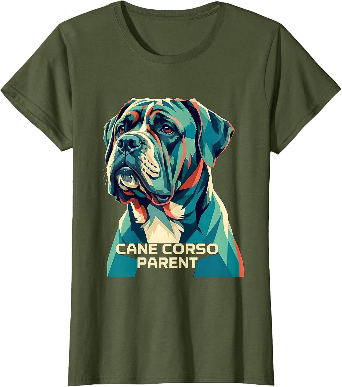 Women's Cane Corso Parent Dog Lover Italian Mastiff Everyday Wear T-Shirt - Olive Green