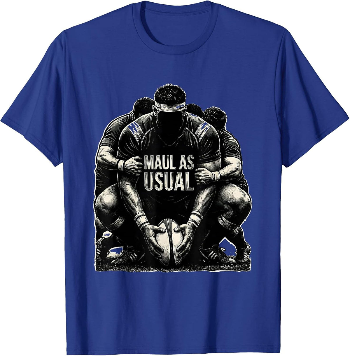 Men's Maul As Usual Funny Rugby Player Coach Fan Humor T-Shirt - Royal Blue