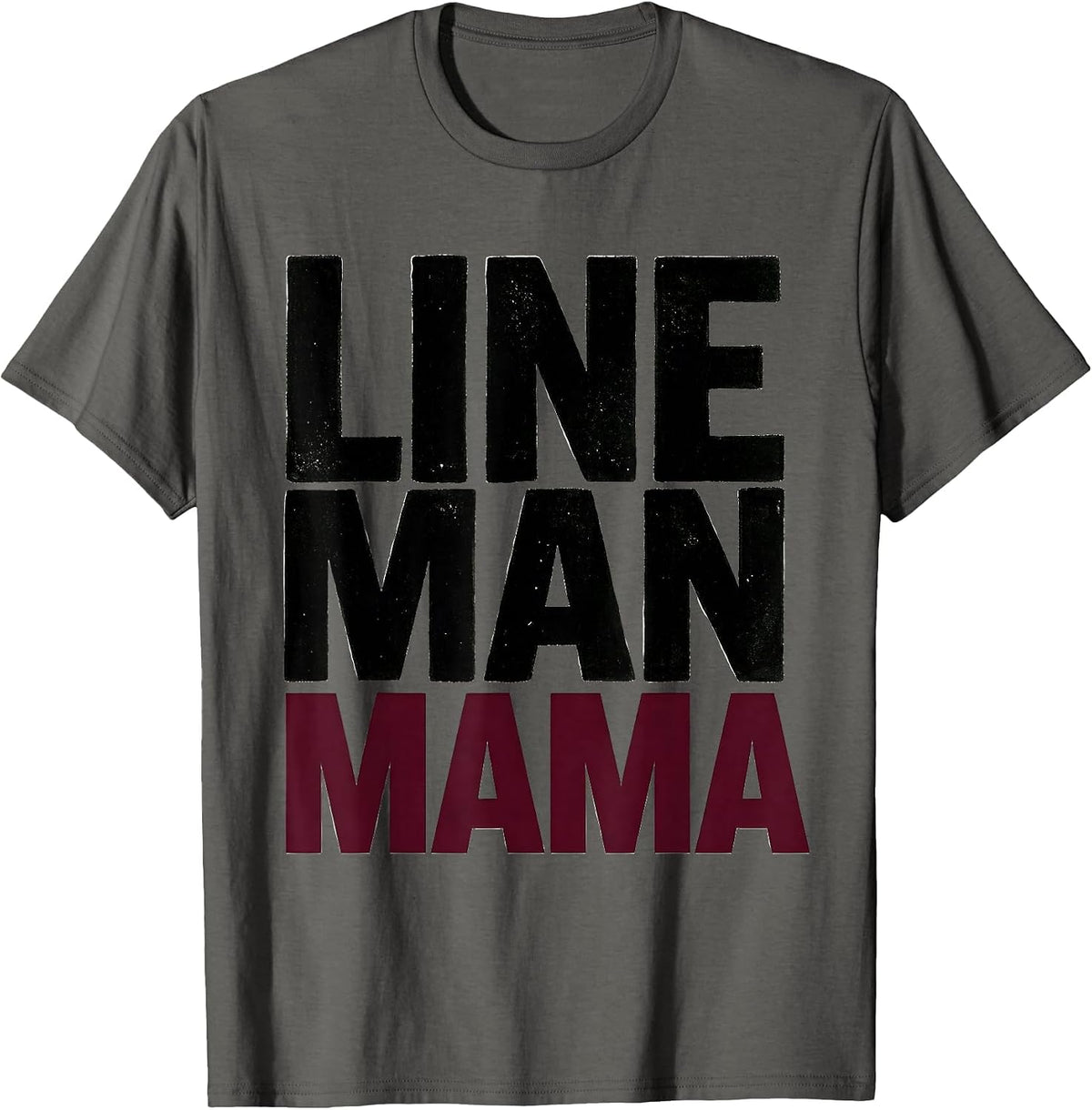 Men's Lineman Mama Messy Bun Football Mom Leopard T-Shirt - Asphalt Grey