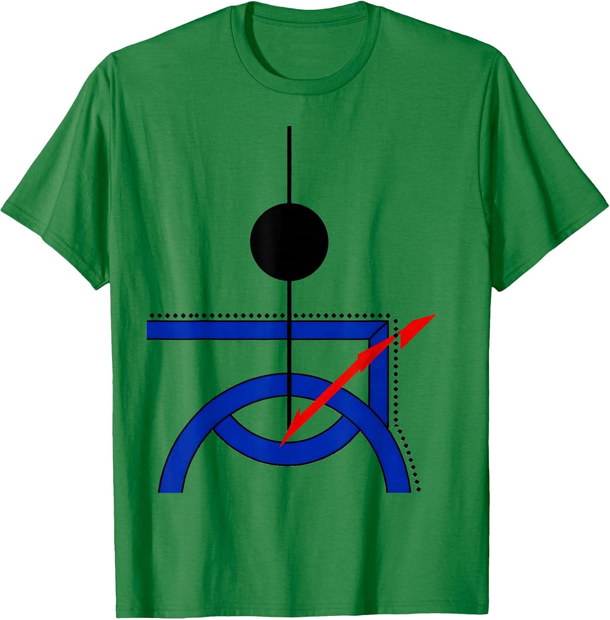 Men's Billiards Aim Line Modernist Pool Player Humor T-Shirt - Kelly Green
