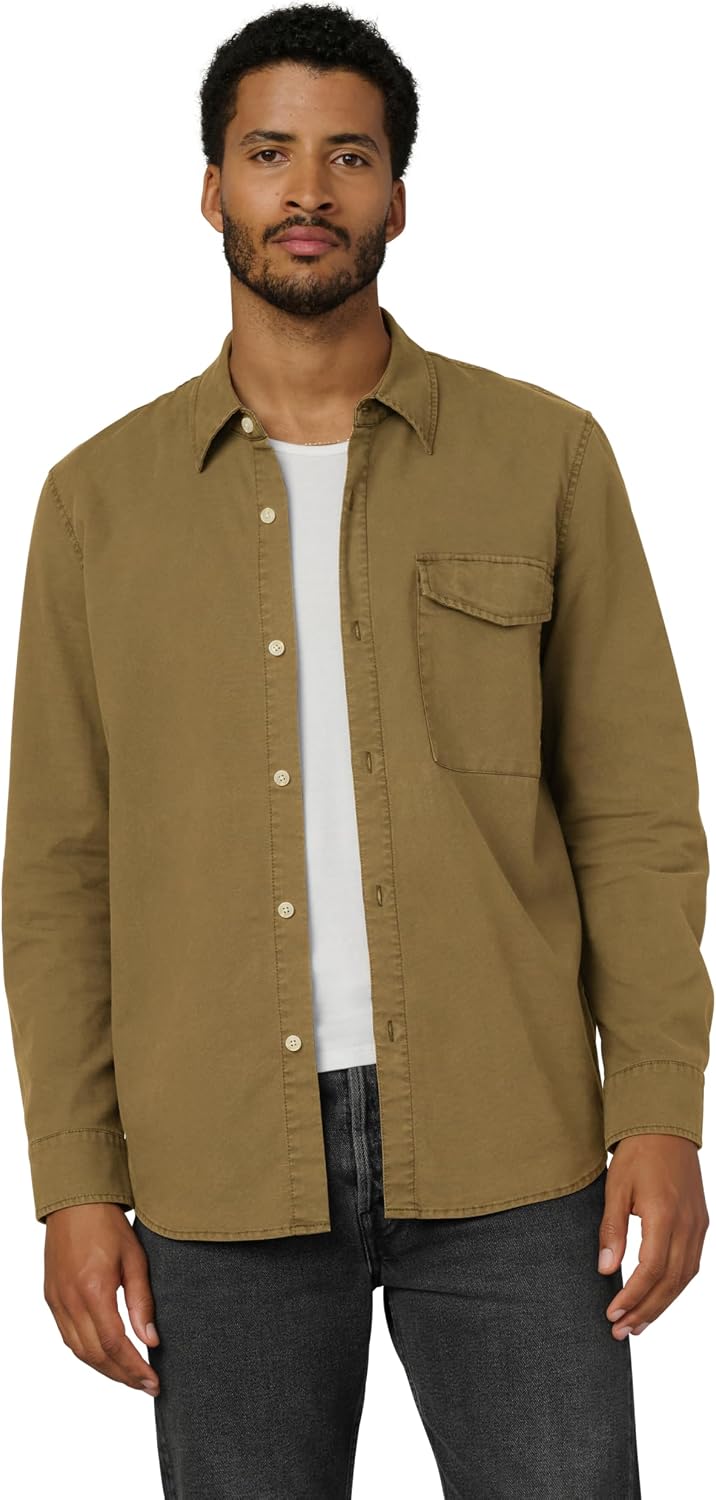 Joe's Jeans Men's The Reynolds Workwear Shirt Long Sleeve Pocket Button Down - Cumin