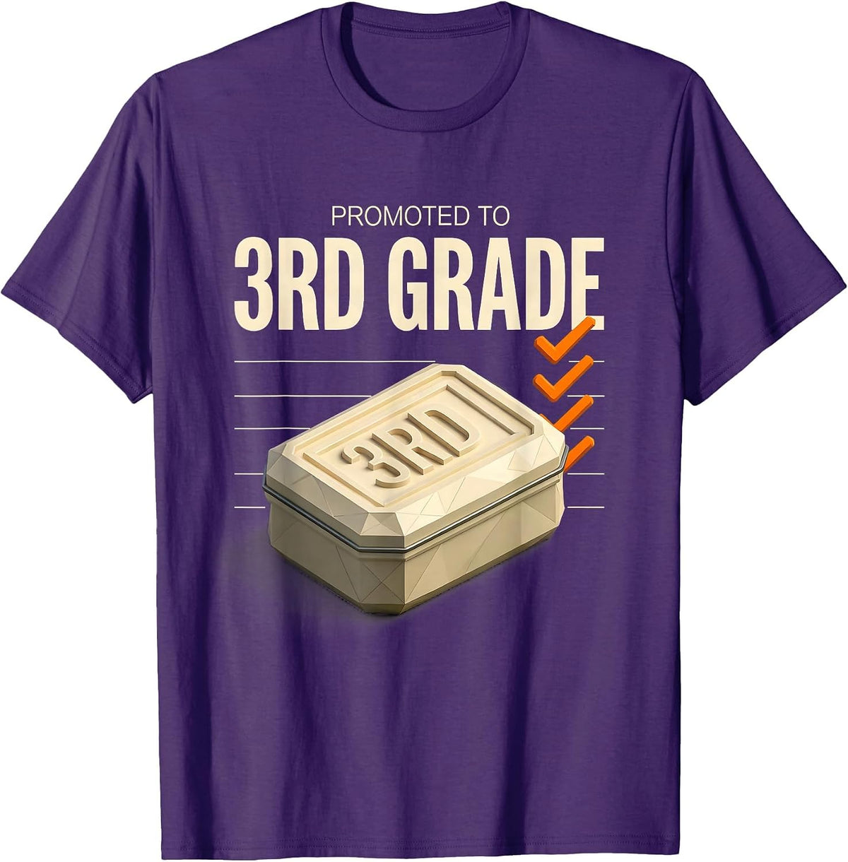 Men's PROMOTED TO 3RD GRADE Camo Third Grade Back To School Boys T-Shirt - Purple
