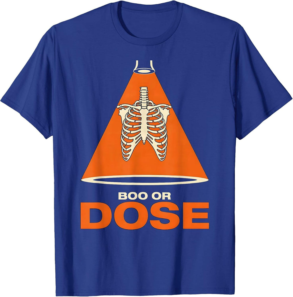 Men's Boo Or Dose Stencil Graphic Radiology Tech Halloween T-Shirt - Royal Blue