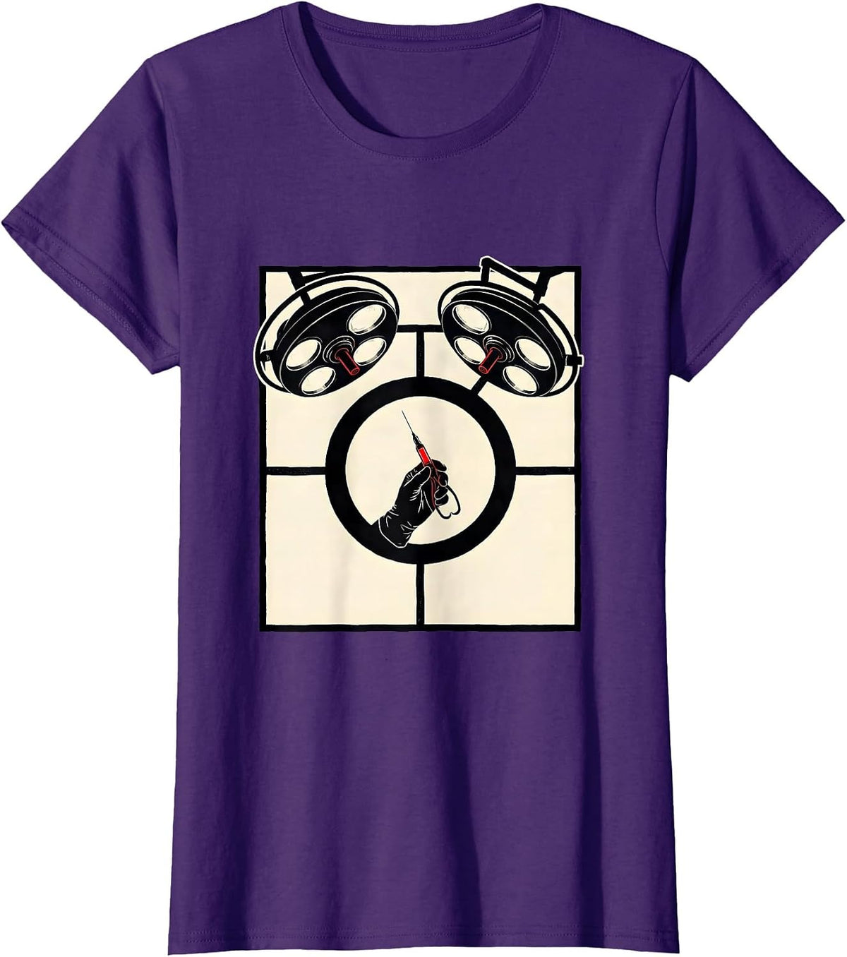 Women's Surgical Tech Stencil Graphic Occupational Pride T-Shirt - Purple