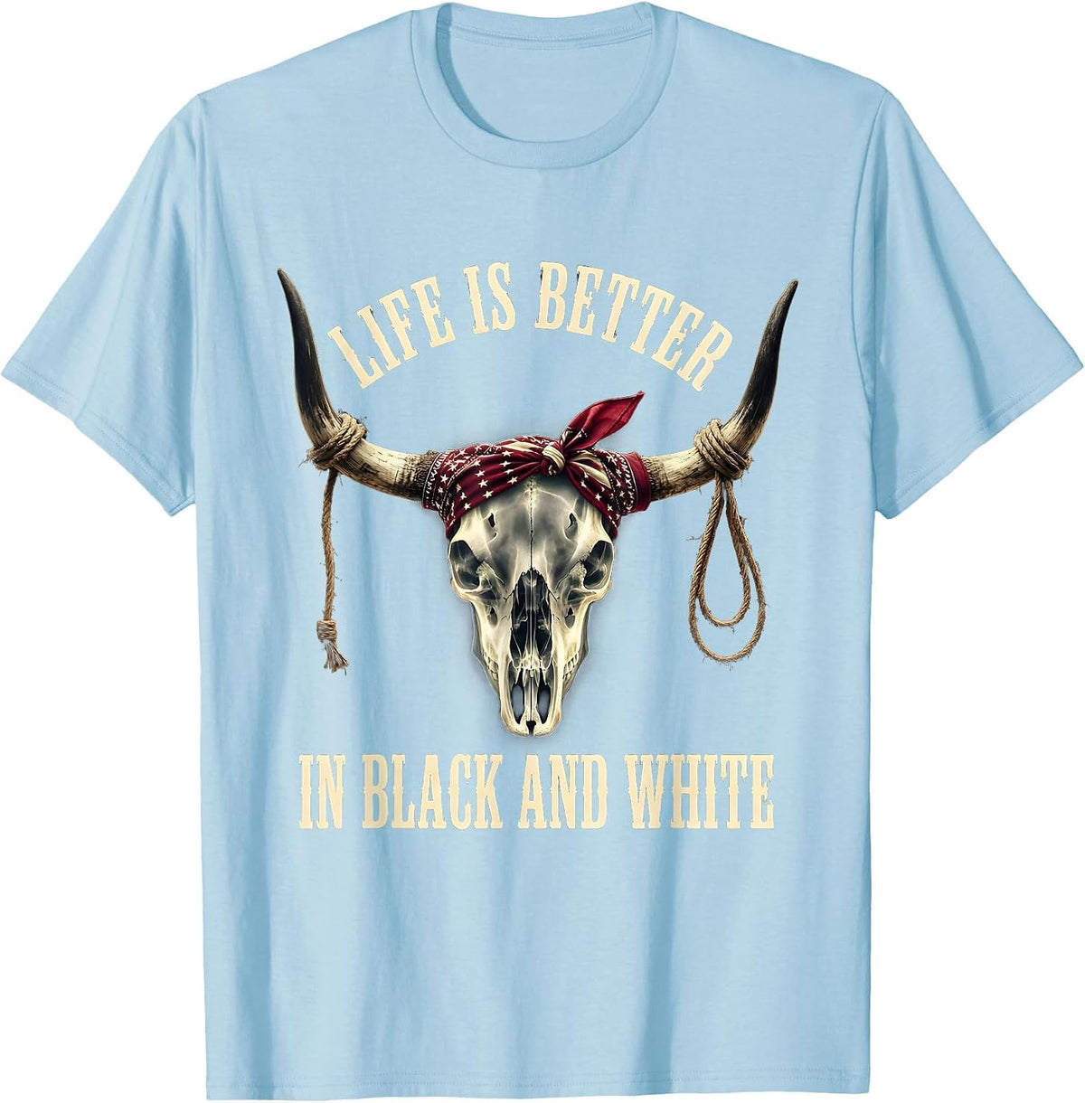 Men's Life Is Better In Black and White Radiology Design T-Shirt - Baby Blue