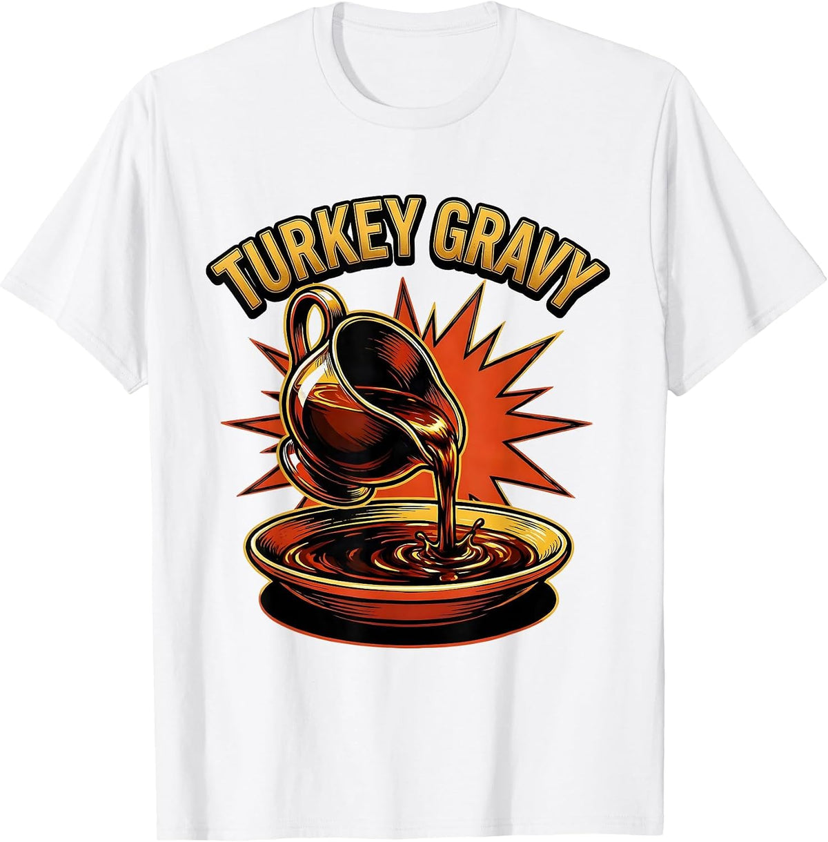 Men's Turkey Gravy Bootleg 90's Rap Rock Vintage Funny T-Shirt - White