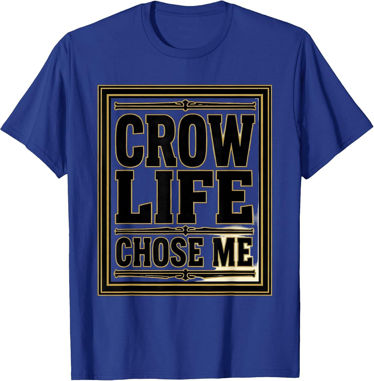 Men's Crow Life Chose Me Dark Bird Lover Design T-Shirt - Royal Blue