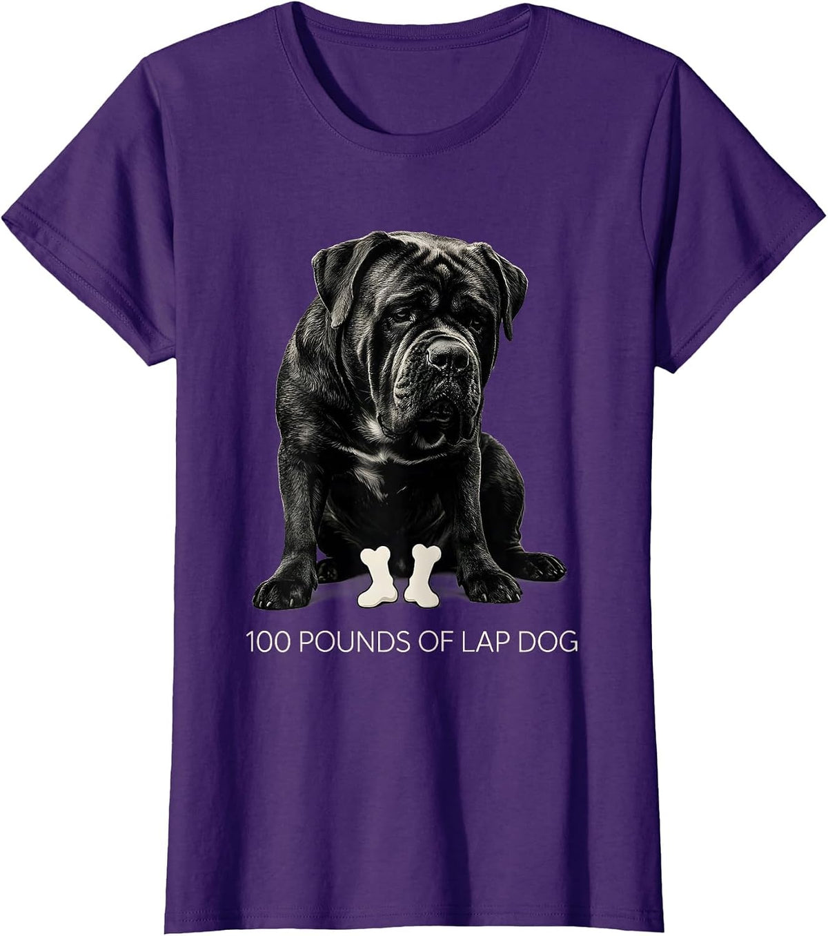 Women's 100 Pounds Of Lap Dog Cane Corso Owner Humor Gift T-Shirt - Purple