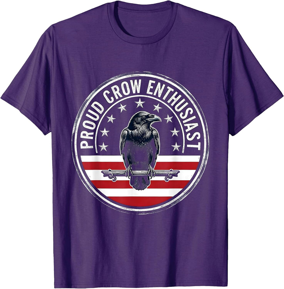 Men's Proud Crow Enthusiast Bird Lover Design T-Shirt - Purple