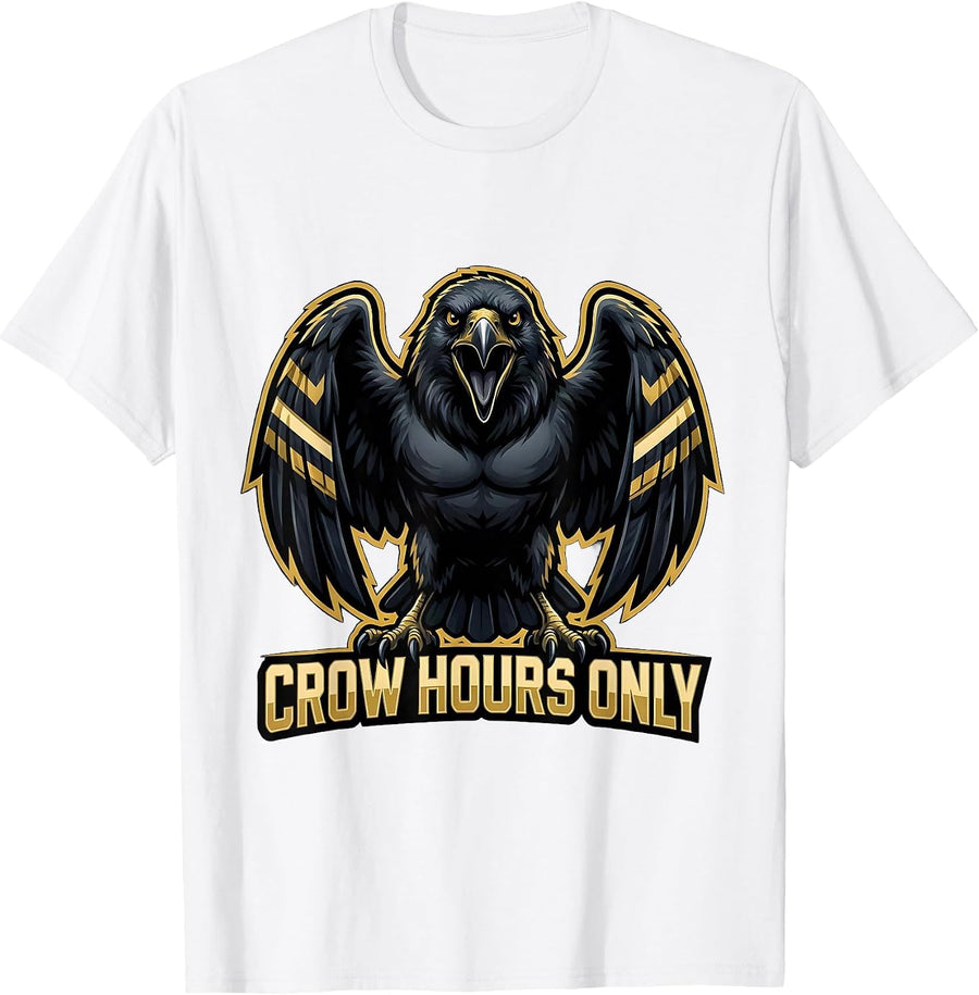 Men's Crow Hours Only Funny Crow Lover Design T-Shirt - White