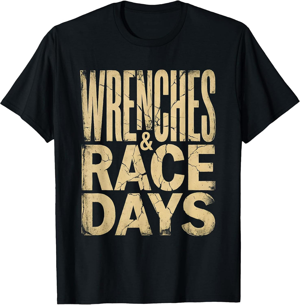 Men's Wrenches and Race Days Pit Crew Design T-Shirt - Black