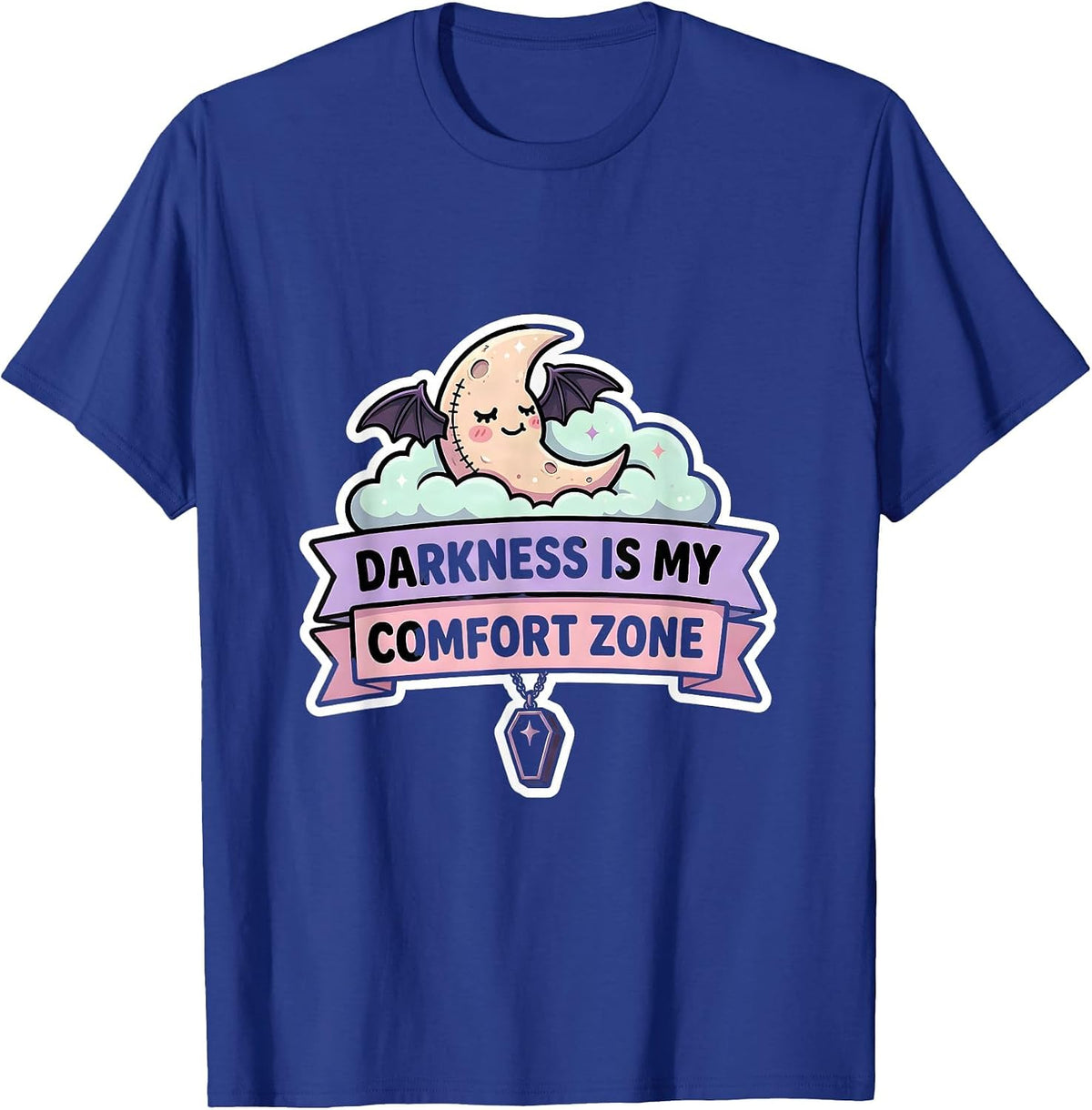 Darkness Is My Comfort Zone Halloween Design T-Shirt - Royal Blue