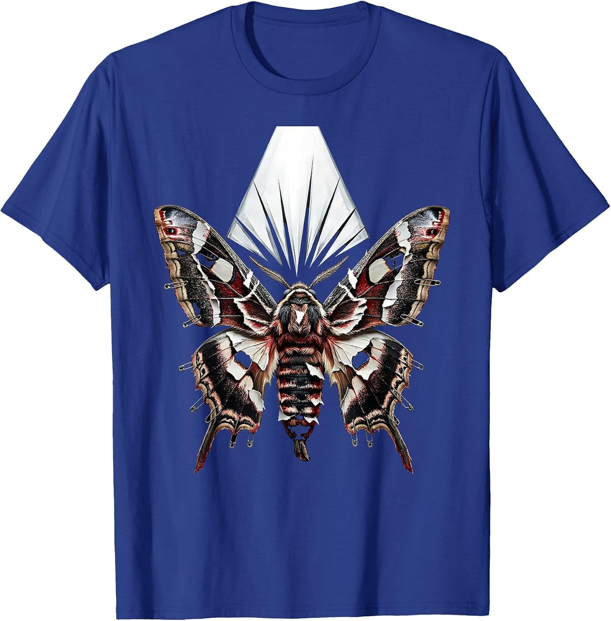 Men's Rock and Roll Moth Stage Spotlight Graphic T-Shirt - Royal Blue