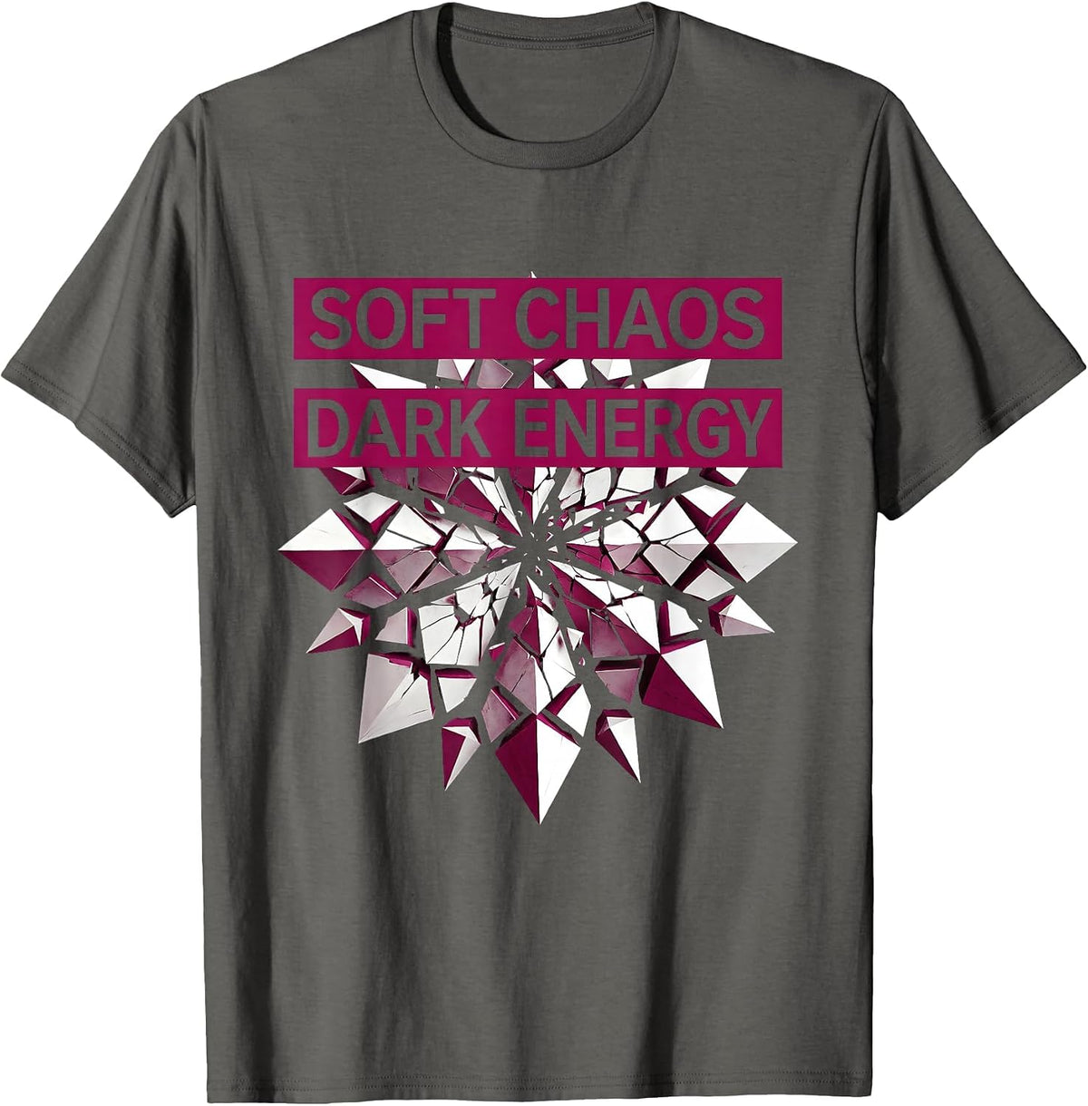 Soft Chaos Dark Energy Emo Aesthetic Design T-Shirt - Asphalt Grey