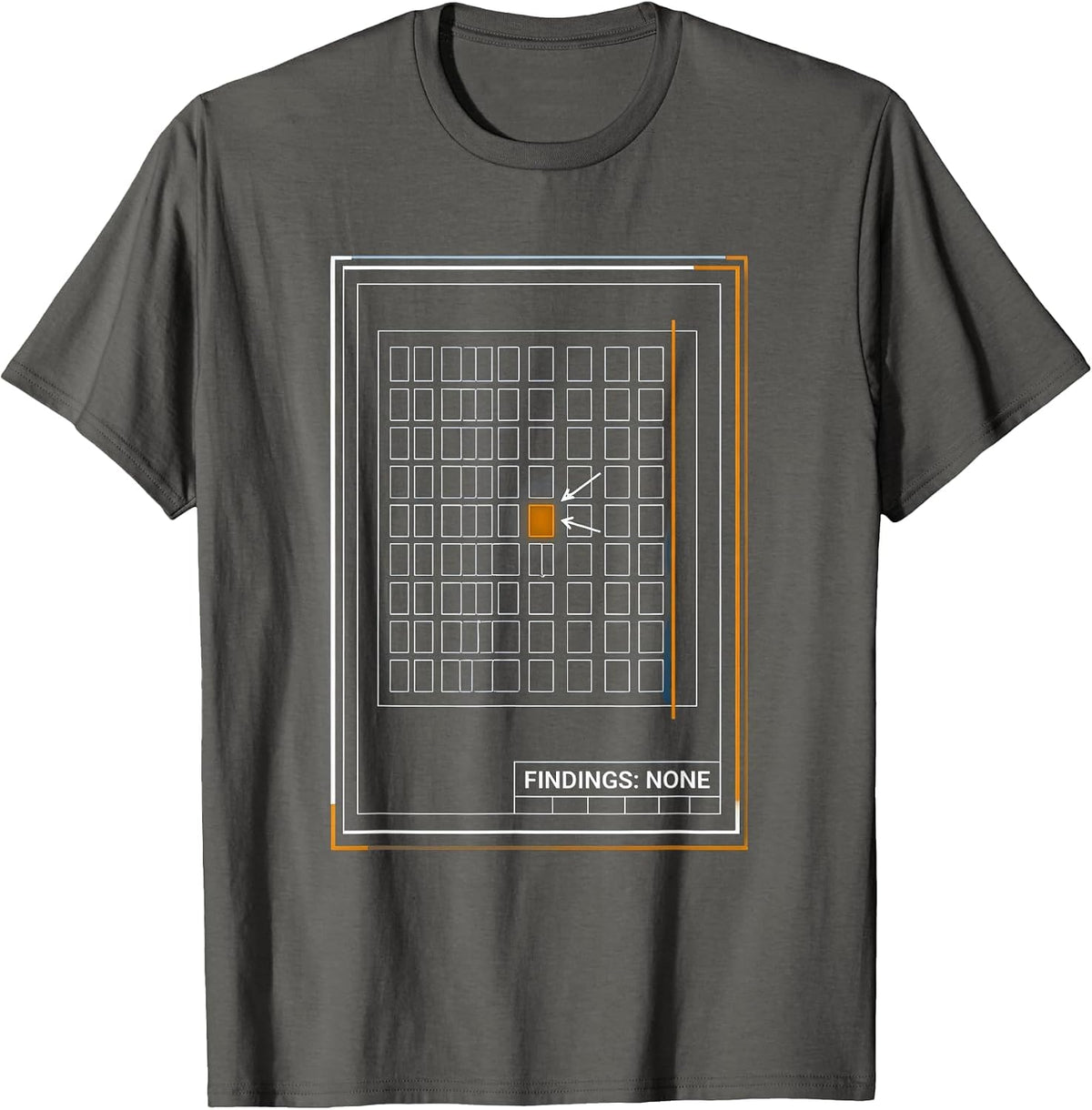 Findings: None Technical Blueprint Accountant Office Humor T-Shirt - Asphalt Grey