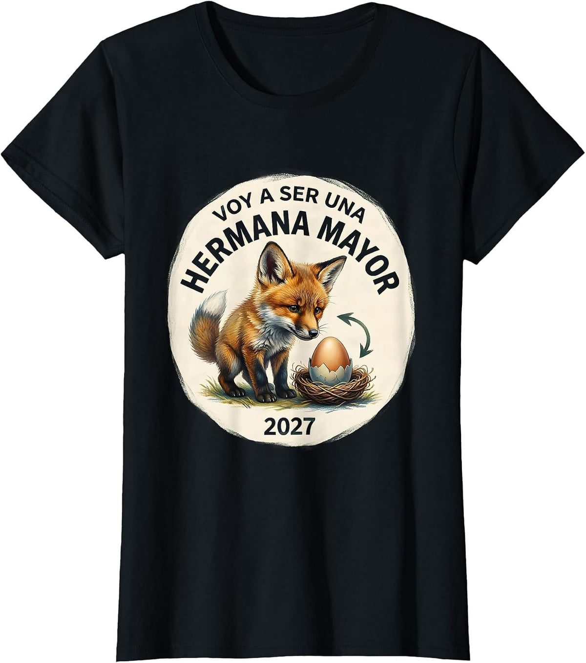 Voy a ser una hermana mayor 2027 Spanish Big Sister T-Shirt - Black