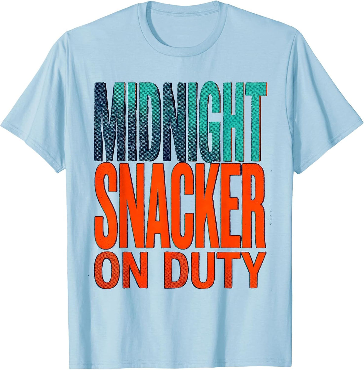 Men's Midnight Snacker On Duty Raccoon Design T-Shirt - Baby Blue