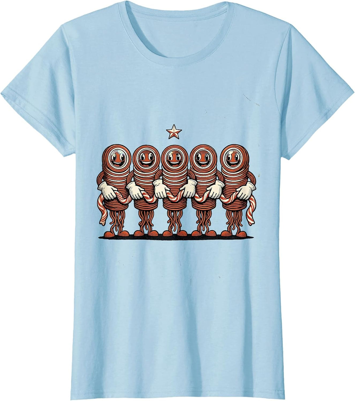 Retro Cartoon Trial Lens Characters Optometrist Christmas T-Shirt - Baby Blue